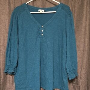 J. Jill Blue Blouse with Button Detail
